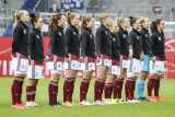 Fussball - Länderspiel Frauen - Deutschland vs. Australien - 10.04.2021, 
Team Germany bei der Nationalhymne

- Foto: Frank Heinen/rscp-photo


