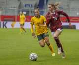 Fussball - Länderspiel Frauen - Deutschland vs. Australien - 10.04.2021, 
Emma Checker (Australia), Jule Brand (Germany/Hoffenheim),

- Foto: Frank Heinen/rscp-photo


