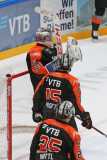 Jubel zum Sieg durch den besten Mann Goalie / Torwart Bastian Kucis (Lwen Frankfurt, Nr. 53), Lwen Frankfurt gegen Bietigheim Steelers, DEL2, Eishockey, Playoff Viertelfinale, Spiel 4, Saison 2020/2021, 29.04.2021,- Foto: FRANK HEINEN © rscp-photo.net
