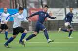 Fussball - KOL FFM - SG Bornheim/GW FFM II - FC Tempo FFM - 12.03.23, Sinan Marti (Bornheim), Milos Cvetkovic (Tempo),- Foto: René Vigneron/rscp-photo