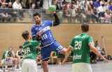 Handball - LL Mitte - HSG Dotzheim/Schierstein - HSG Dutenhofen/M. III - 07.10.23, Lauber, Lennart (Duten), Moritz Schubert (Dotzheim), Agel, Dennis (Duten),- Foto: Paul Kufahl/rscp